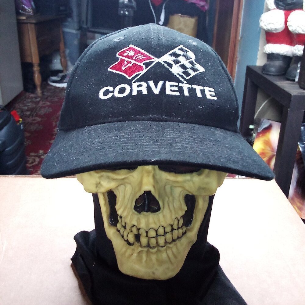 Vintage Corvette Racing Flags Logo Snap Back Hat Cap